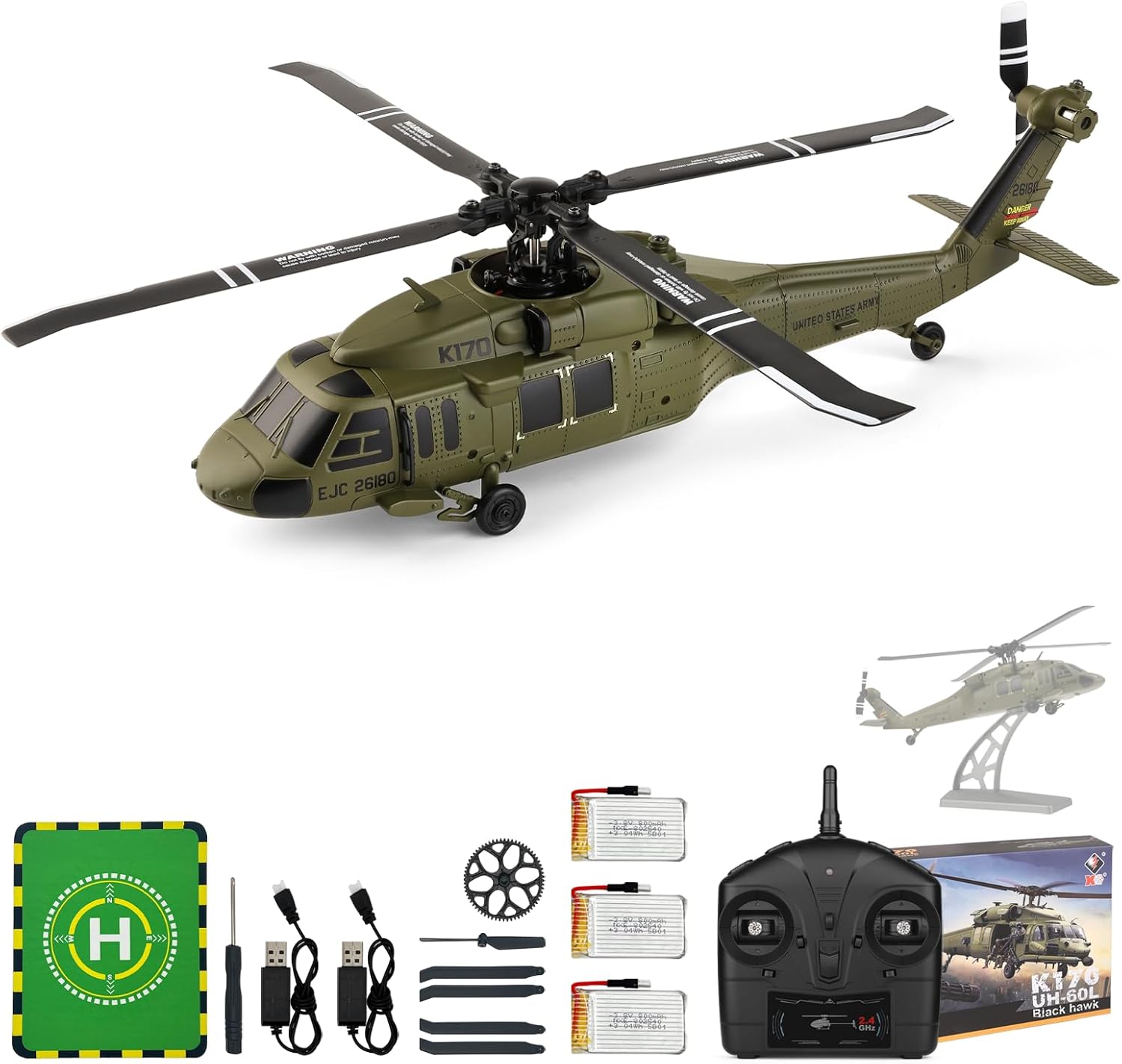 WLtoys K170 Brushless 4-CH RC  - đánh giá và giá Rc Helicopter Charger
